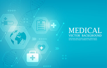 Modern vector medical technology blue background