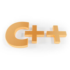 C++. 3D logo. Programming language. 3D rendering.