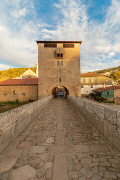 Fortified Tower and Bridge in the town of Ucanha, in Tarouca, Viseu, Portugal