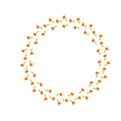 きれいなオレンジ色の花のリース　4