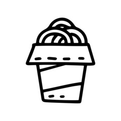 onion rings line vector doodle simple icon