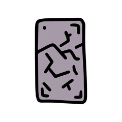 shattered phone color vector doodle simple icon