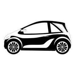 Fototapeta na wymiar Simple Smart Small Car Line Art Silhouette Design Element Art SVG EPS Logo PNG Vector Clipart Cutting Cut Cricut