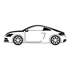 Simple Sports Car Line Art Silhouette Design Element Art SVG EPS Logo PNG Vector Clipart Cutting Cut Cricut