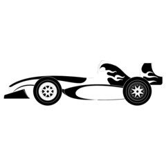 Sports Car Formula One Fire Line Art Silhouette Design Element Art SVG EPS Logo PNG Vector Clipart Cutting Cut Cricut