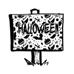 Halloween Logo #8 Scary Monster Demon Creepy Line Art Silhouette Design Element Art SVG EPS Logo PNG Vector Clipart Cutting Cut Cricut