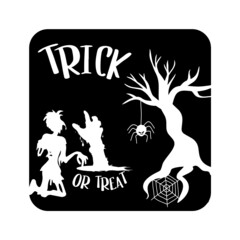 Halloween Logo #4 Scary Monster Demon Creepy Line Art Silhouette Design Element Art SVG EPS Logo PNG Vector Clipart Cutting Cut Cricut