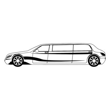 recommend clip art: Limousine Driver Vehicle Large Car Line Art Silhouette Design Element Art SVG EPS Logo PNG Vector Clipart Cutting Cut Cricut