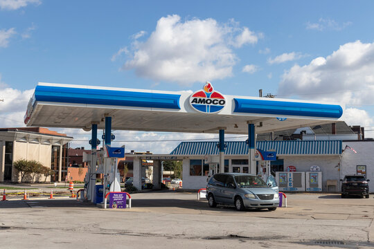 Amoco gas and fuel station. Amoco is a division of BP and British Petroleum.
