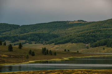 View of mountain lakes in the Ulagan area of the Altai Republic