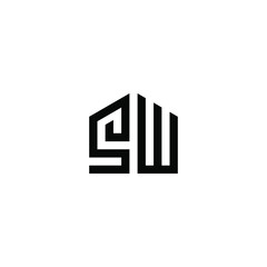 sw latter vector logo abstrack