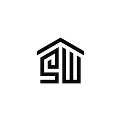 sw latter vector logo abstrack
