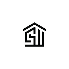 sw latter vector logo abstrack