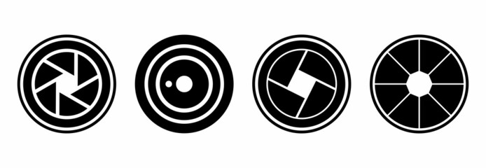 camera lens icon set, camera lens vectorv set