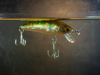 wobbler floats in water. Fishing. Hobby