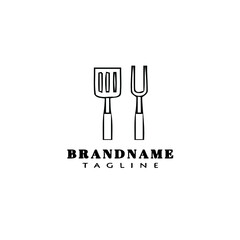 spatula and fork logo icon design template vector