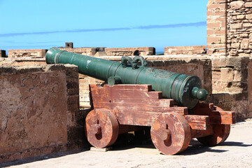 Fototapeta na wymiar A beautiful photo of an old war cannon taken by me in Essaouira - Morocco.