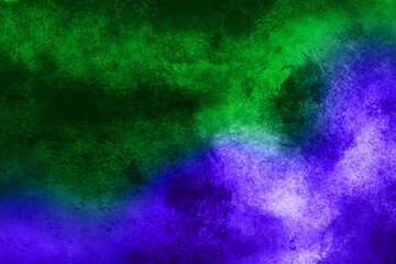 Fototapeta na wymiar 黒地に紫や緑や白のビビッドなグランジ