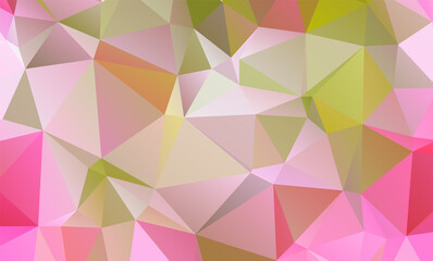 low poly geometric background with abstract pattern made of color light pink shapes