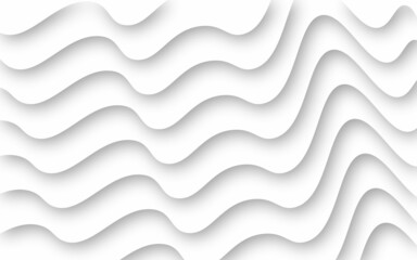 seamless pattern abstract white background with waves. 3d white papercut wavy vector background. 