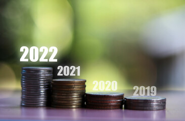 Growing Money, business finance and saving money investment , Money coin stack growing graph, plant...