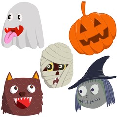 Obraz premium illustration hand drawn of cute doodle set full colour.