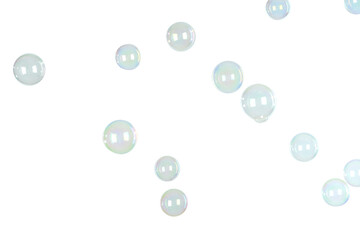 Soap bubbles on light background