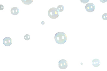 Soap bubbles on light background