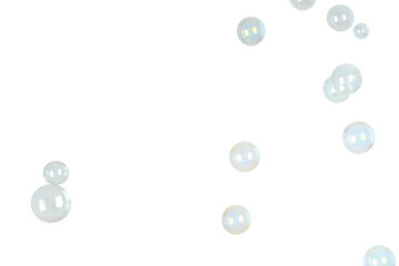 Soap bubbles on light background