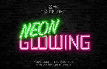 GLOWİNG NEON Editable Text
