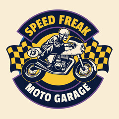 Speed Freak Vintage Motorcycle Garage Badge