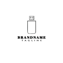 flash disk logo cartoon icon vector illustration