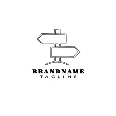 wooden sign logo cartoon icon design template black isolated vector illustration