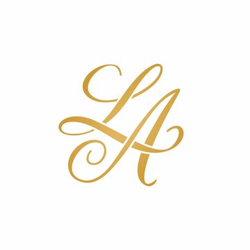 LA initial monongram logo