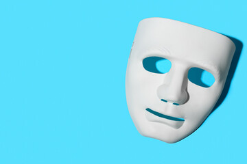 Guy Fawkes mask on color background