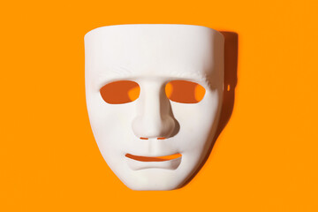 Guy Fawkes mask on color background