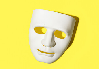 Guy Fawkes mask on color background