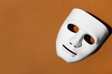 Guy Fawkes mask on color background