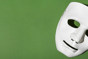 Guy Fawkes mask on color background