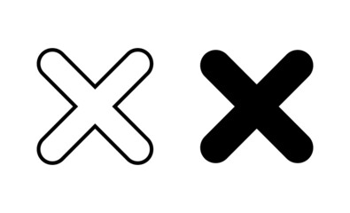 Obraz premium Close icons set. Delete sign and symbol. cross sign