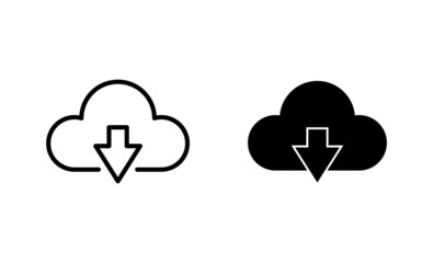 cloud icons set. cloud sign and symbol