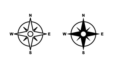 Compass icons set. arrow compass icon sign and symbol