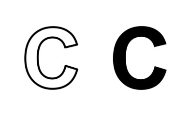 Copyright icons set. copyright sign and symbol