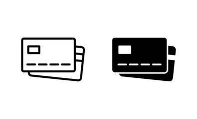 Credit card icons set. Credit card payment sign and symbol