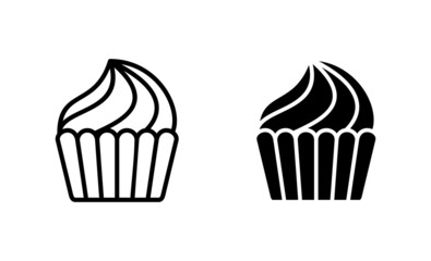 Cup cake icons set. Cup cake sign and symbol