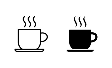 coffee cup icons set. cup a coffee sign and symbol