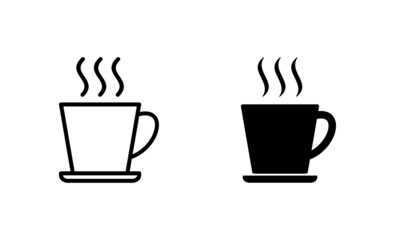 coffee cup icons set. cup a coffee sign and symbol