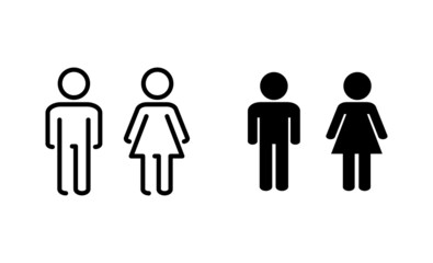 Man and woman icons set. male and female sign and symbol. Girls and boys