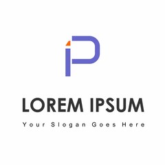 Simple letter IP or PI in connected Image graphic icon logo design abstract concept vector stock. Can be used as a symbol related to initial or monogram