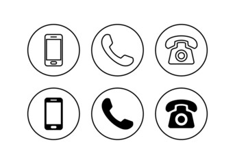 Phone icons set. Call sign and symbol. telephone symbol